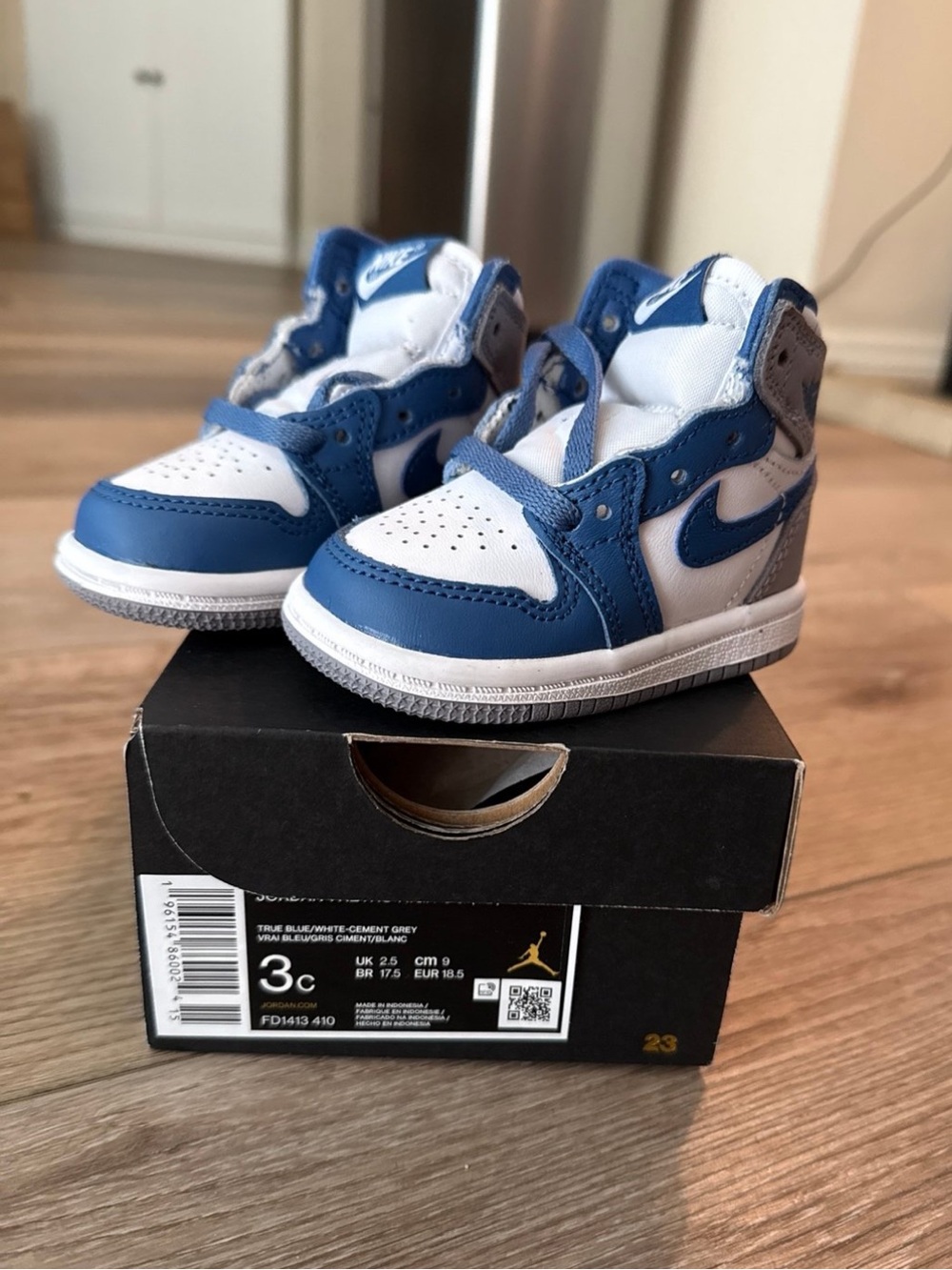 Nike Kids Blue, White and Gray High-Top Sneakers